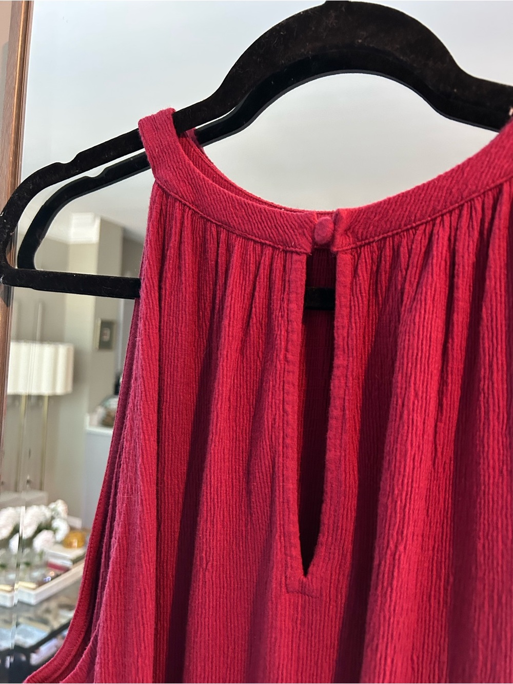 LOFT Dark Pink Sleeveless Tiered Mini Dress - Picture 2 of 5